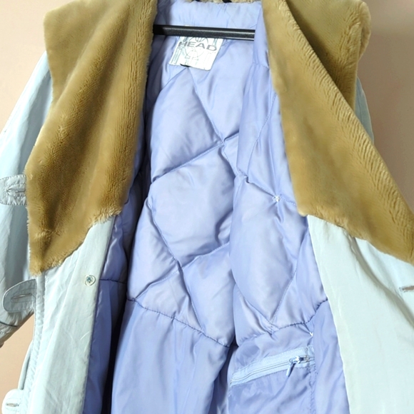 RARE! Vintage silver HEAD embroidered winter jacket with faux fur trim - Picture 12 of 15